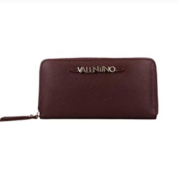 VALENTINO  Sea Winter Zip Around Wallet Bordeaux - Picture 1 of 7